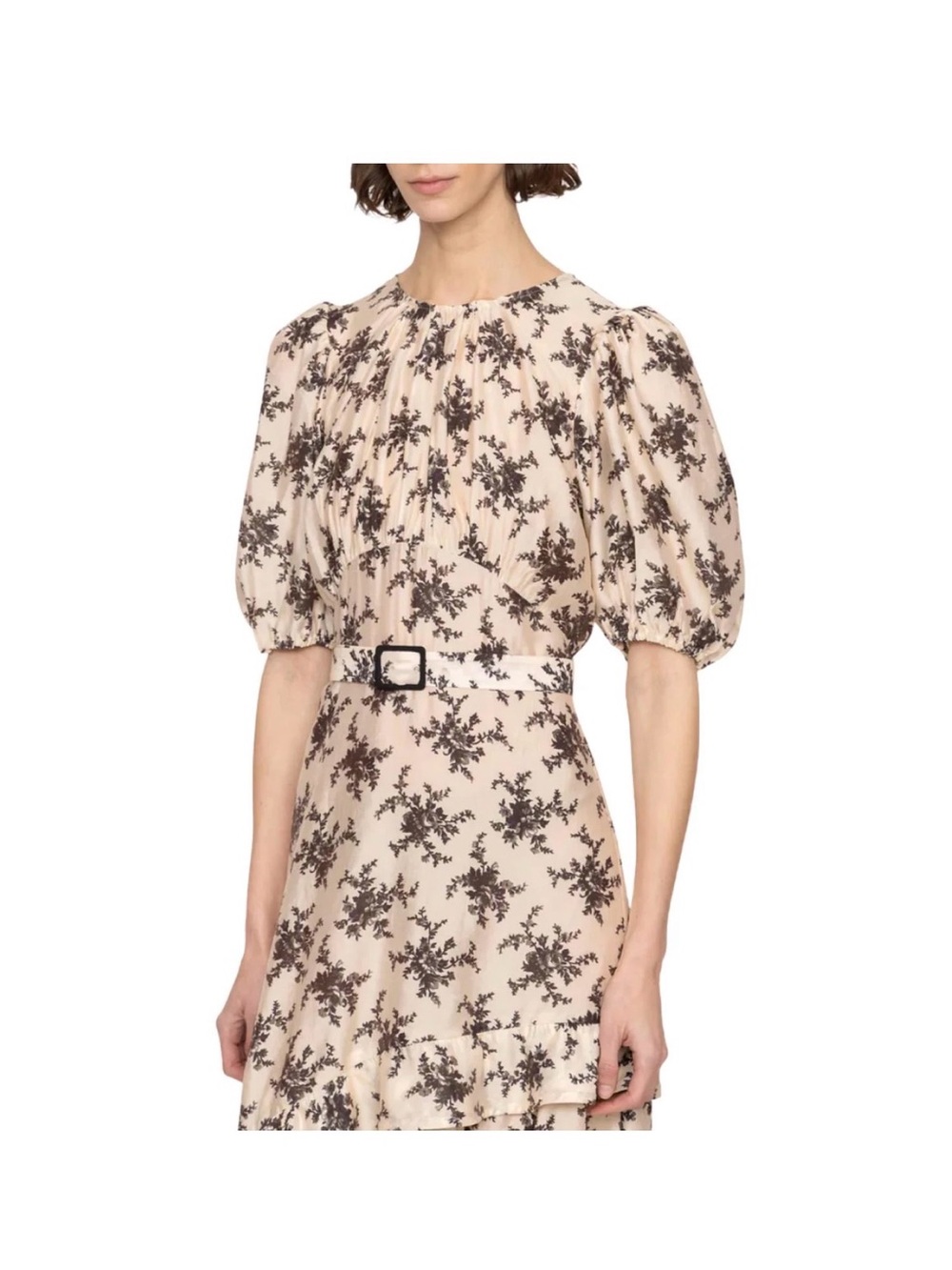 See By Chloe Joan Short Sleeve Maxi Dress with Black Floral Print - Picture 10 of 16